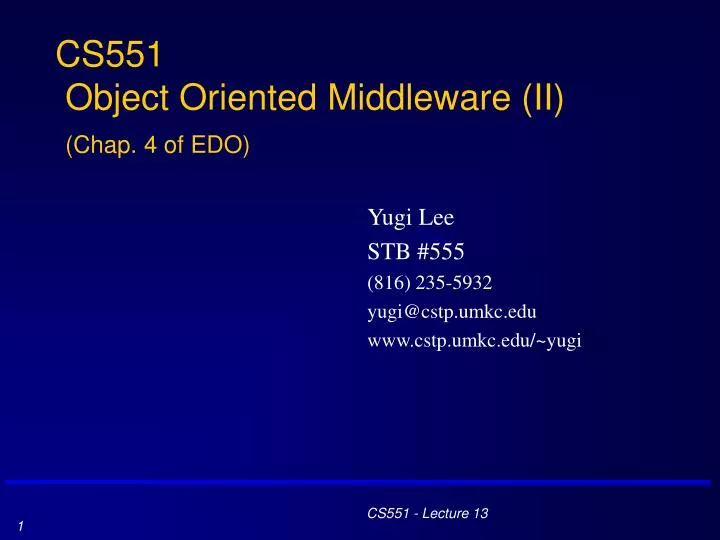 cs551 object oriented middleware ii chap 4 of edo