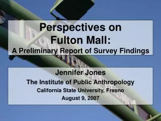 Perspectives on Fulton Mall: A Preliminary Report of Survey Findings