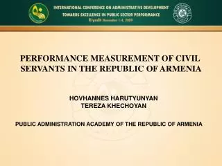 PERFORMANCE MEASUREMENT OF CIVIL SERVANTS IN THE REPUBLIC OF ARMENIA