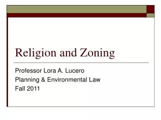Religion and Zoning