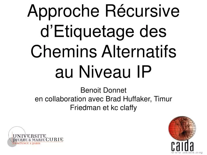 approche r cursive d etiquetage des chemins alternatifs au niveau ip