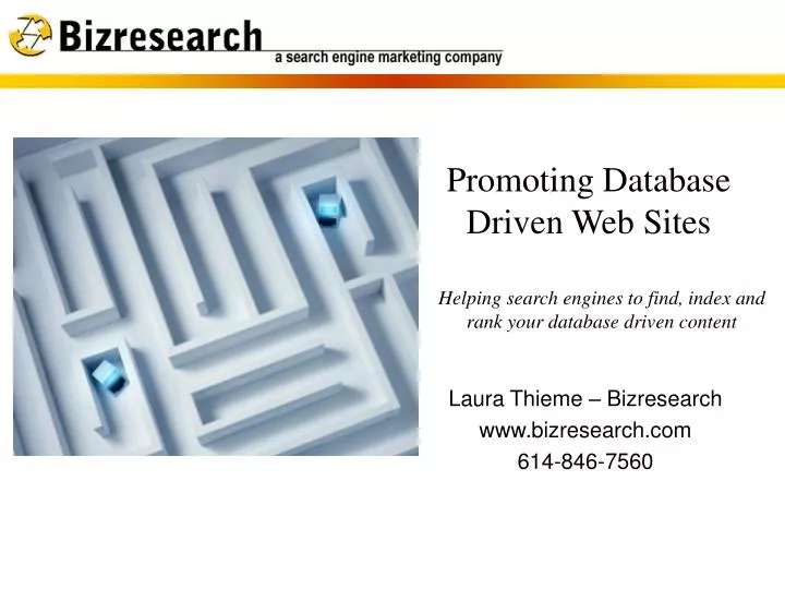 promoting database driven web sites