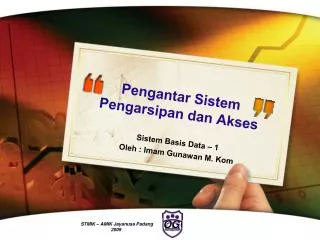 Pengantar Sistem Pengarsipan dan Akses