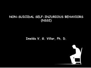 NON-SUICIDAL SELF-INJURIOUS BEHAVIORS (NSSI) Imelda V. G. Villar, Ph. D.
