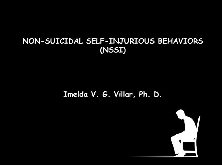 non suicidal self injurious behaviors nssi imelda v g villar ph d