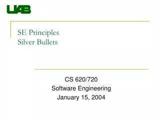 SE Principles Silver Bullets