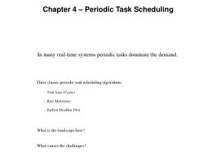 Chapter 4 – Periodic Task Scheduling