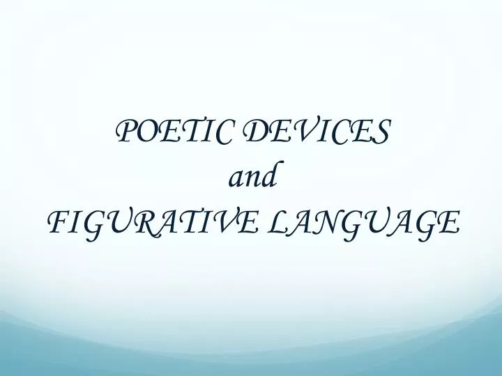 poetic devices and figurative language