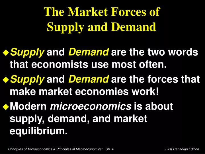 the market forces of supply and demand