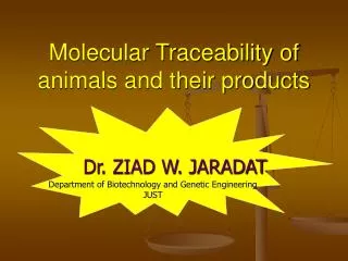 Molecular Traceability of animals and their products