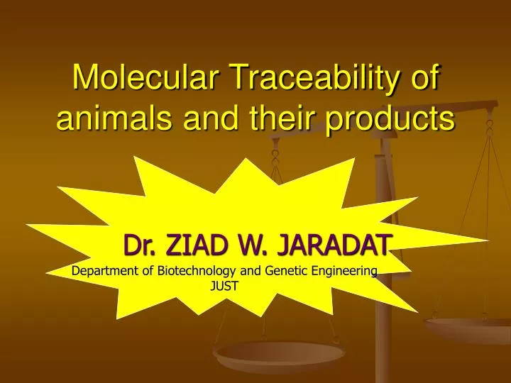 molecular traceability of animals and their products