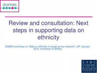 Review and consultation: Next steps in supporting data on ethnicity