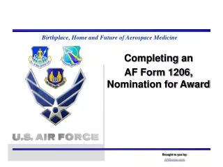 Completing an AF Form 1206, Nomination for Award