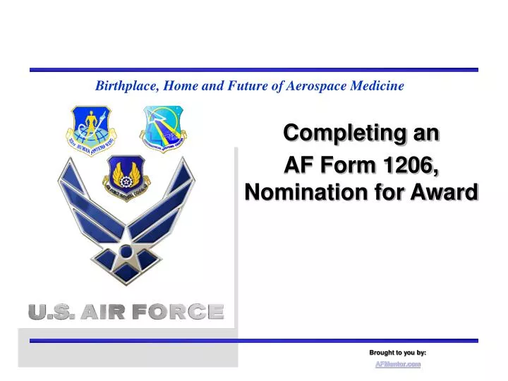 Af Form 1206 Nomination For Award