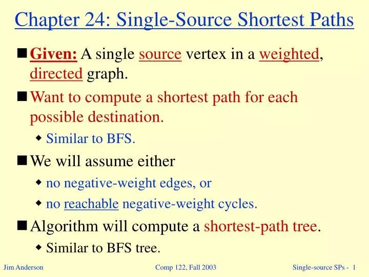 chapter 24 single source shortest paths