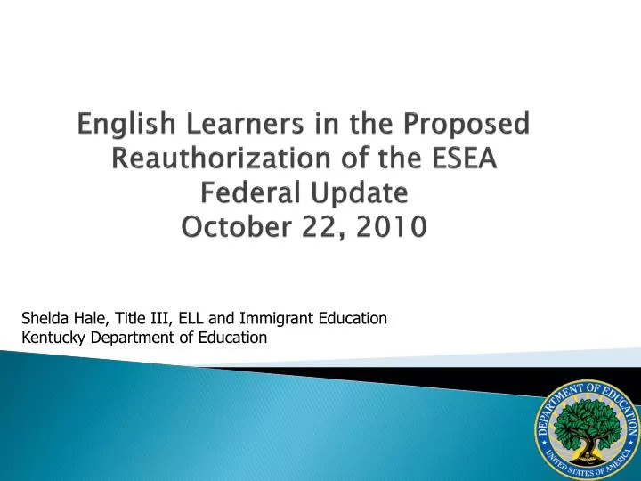 english learners in the proposed reauthorization of the esea federal update october 22 2010