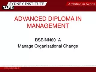 ADVANCED DIPLOMA IN MANAGEMENT