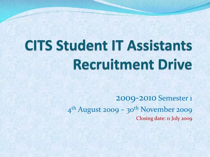 cits student it assistants recruitment drive
