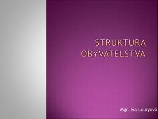 struktura obyvatelstva