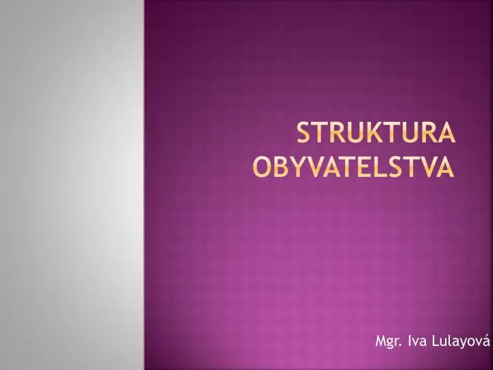 struktura obyvatelstva