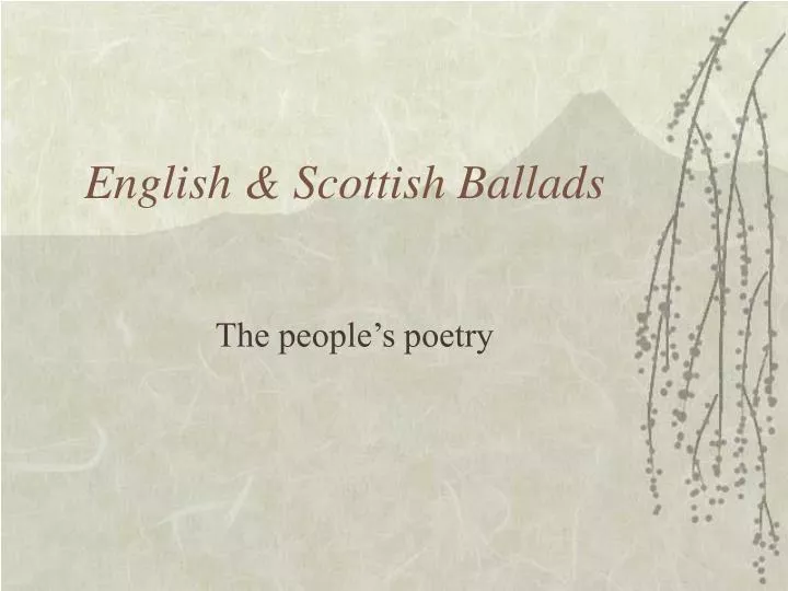english scottish ballads