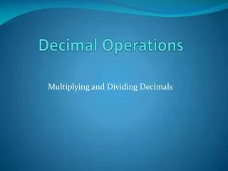 Decimal Operations