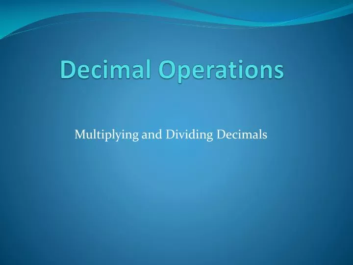 decimal operations