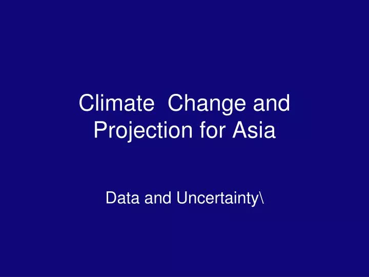 climate change and projection for asia