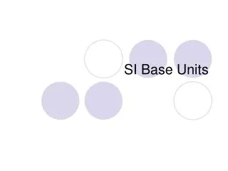 SI Base Units