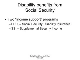Disability benefits from Social Security