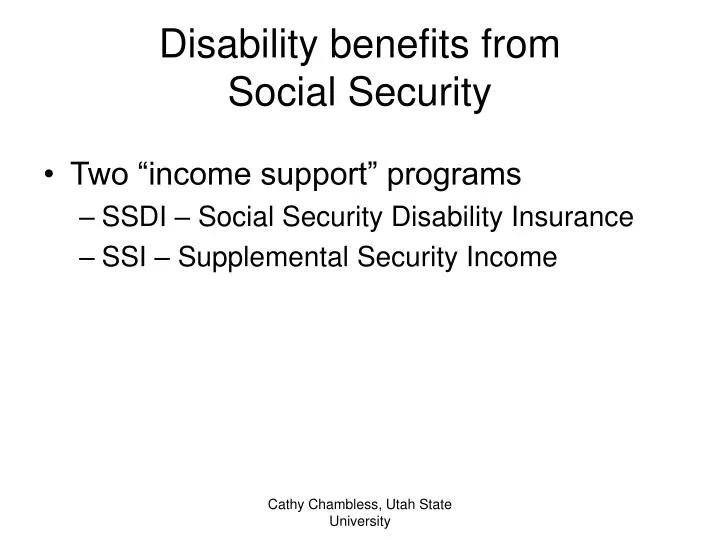 disability benefits from social security