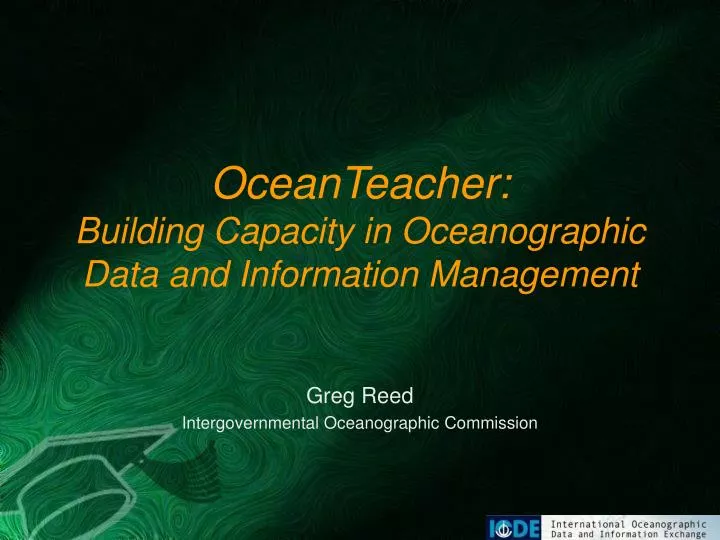 oceanteacher building capacity in oceanographic data and information management