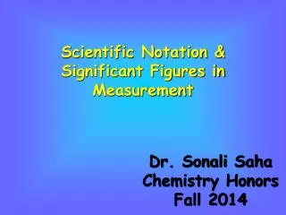 Scientific Notation &amp; Significant Figures in Measurement