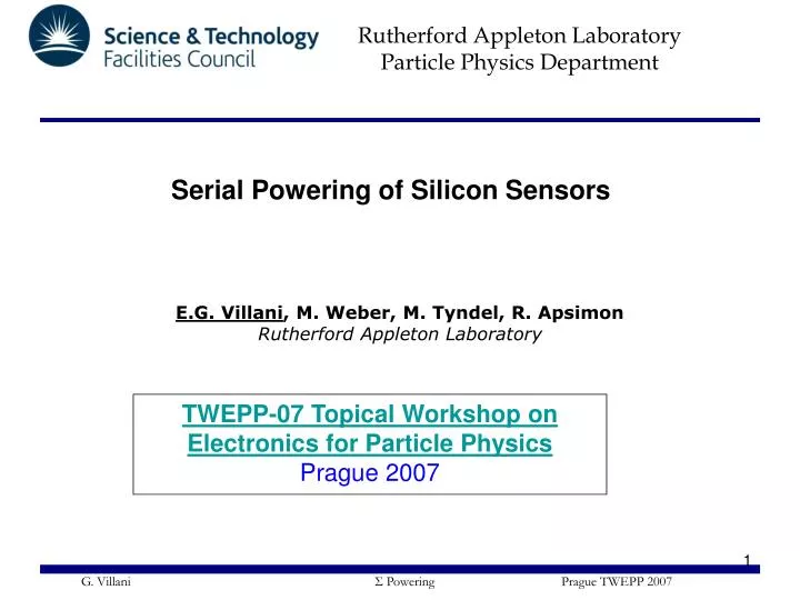 twepp 07 topical workshop on electronics for particle physics prague 2007