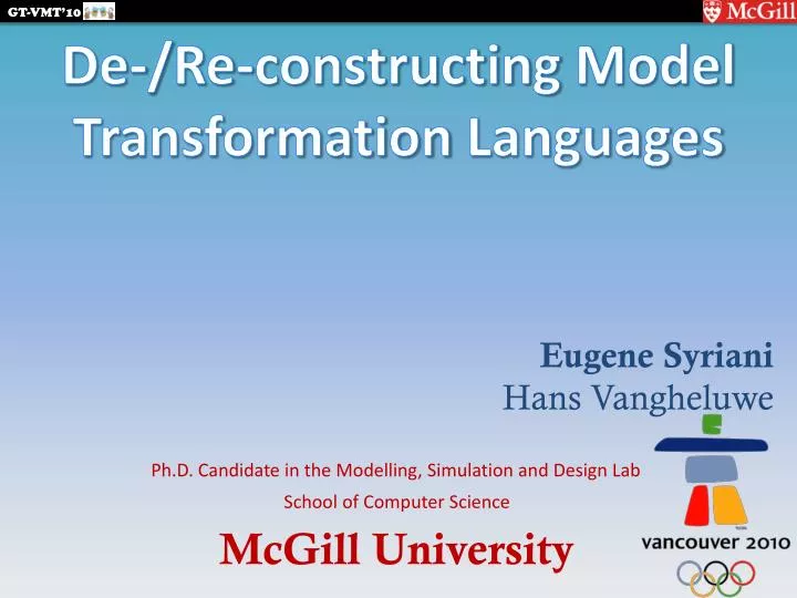 de re constructing model transformation languages