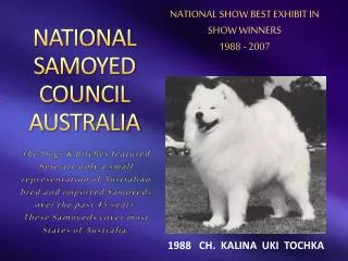NATIONAL SAMOYED COUNCIL AUSTRALIA