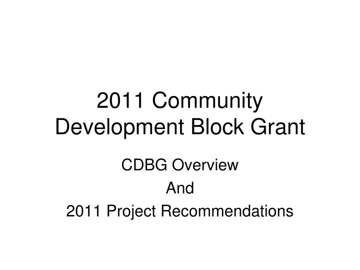 2011 community development block grant