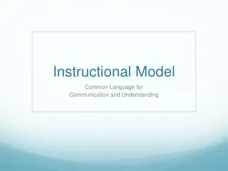 Instructional Model