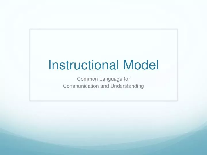 instructional model