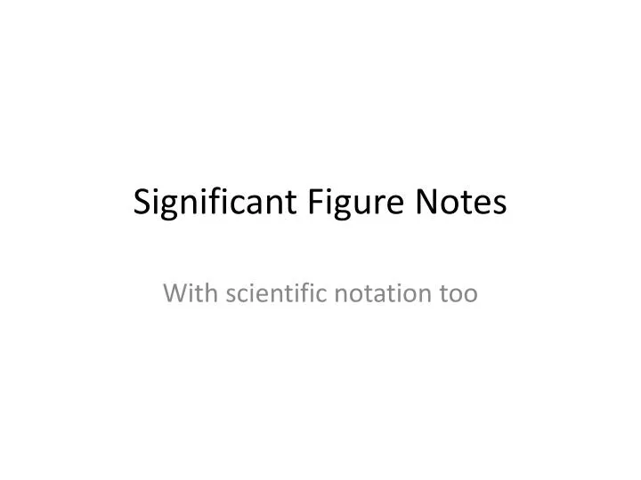 significant figure notes