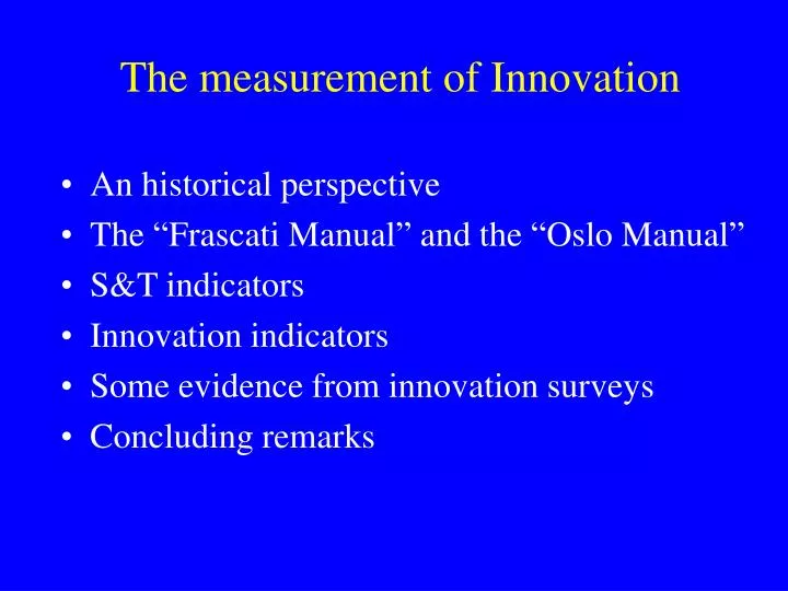 the measurement of innovation