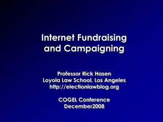 Internet Fundraising and Campaigning