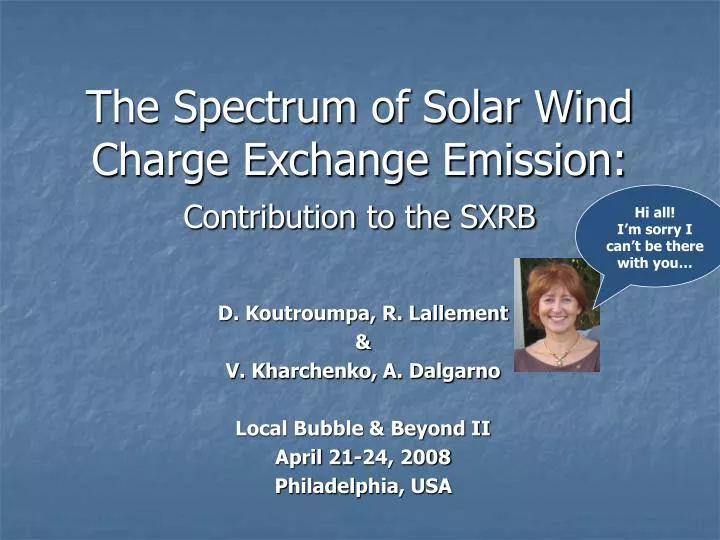 the spectrum of solar wind charge exchange emission contribution to the sxrb