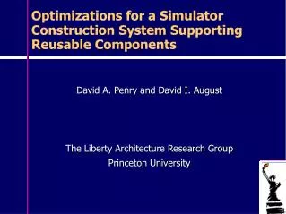Optimizations for a Simulator Construction System Supporting Reusable Components