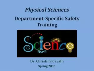 Physical Sciences Department-Specific Safety Training