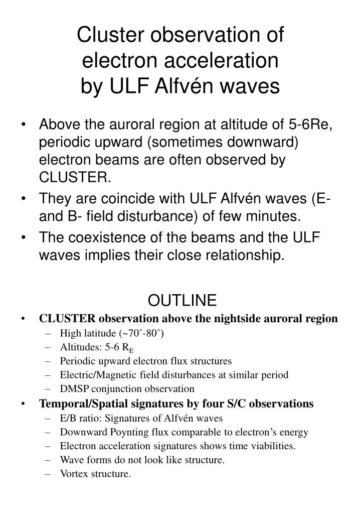 cluster observation of electron acceleration by ulf alfv n waves