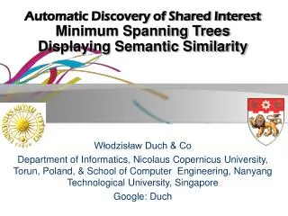 Automatic Discovery of Shared Interest Minimum Spanning Trees Displaying Semantic Similarity