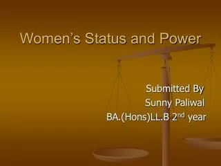 Women’s Status and Power