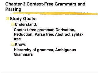 Chapter 3 Context-Free Grammars and Parsing