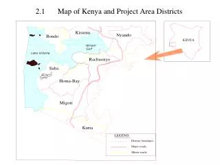 2.1		Map of Kenya and Project Area Districts